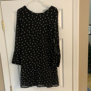 Black and silver polka dress